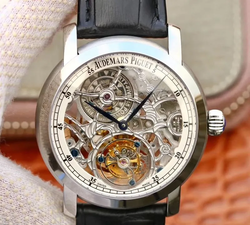 Audemars Piguet JULES 26357PT.ZZ.D028CR.02 Men Watches 1:1 Best Edition Replica Watch Swiss Tourbillon Black Leather Strap
